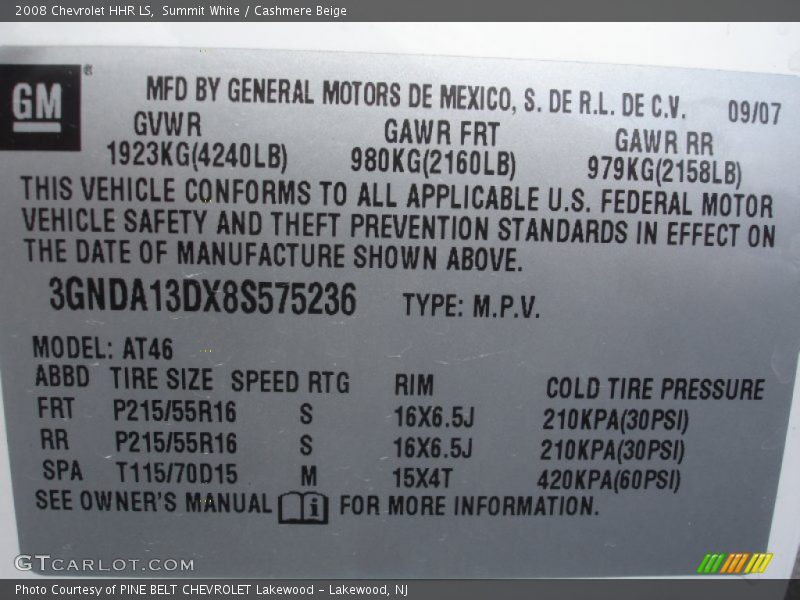 Summit White / Cashmere Beige 2008 Chevrolet HHR LS