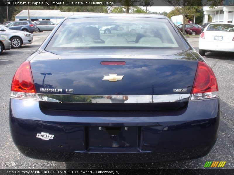 Imperial Blue Metallic / Neutral Beige 2008 Chevrolet Impala LS