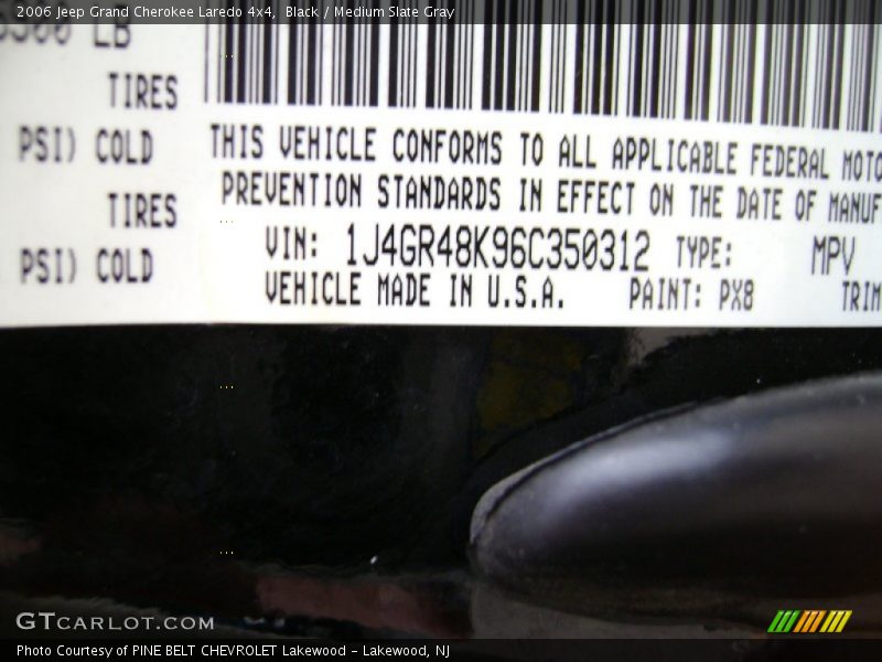 Black / Medium Slate Gray 2006 Jeep Grand Cherokee Laredo 4x4