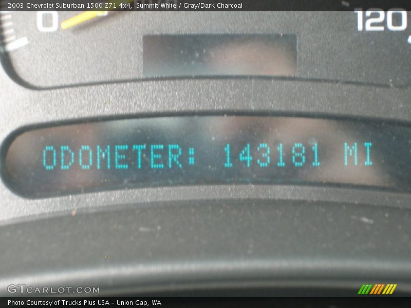 Summit White / Gray/Dark Charcoal 2003 Chevrolet Suburban 1500 Z71 4x4