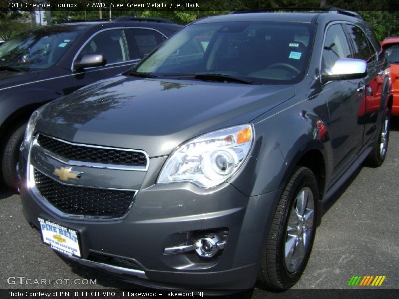 Steel Green Metallic / Jet Black 2013 Chevrolet Equinox LTZ AWD