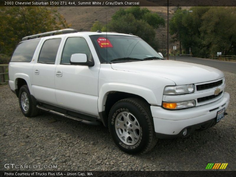 Summit White / Gray/Dark Charcoal 2003 Chevrolet Suburban 1500 Z71 4x4