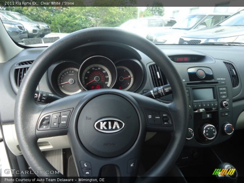 Clear White / Stone 2011 Kia Forte EX