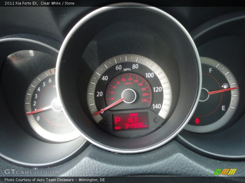 Clear White / Stone 2011 Kia Forte EX