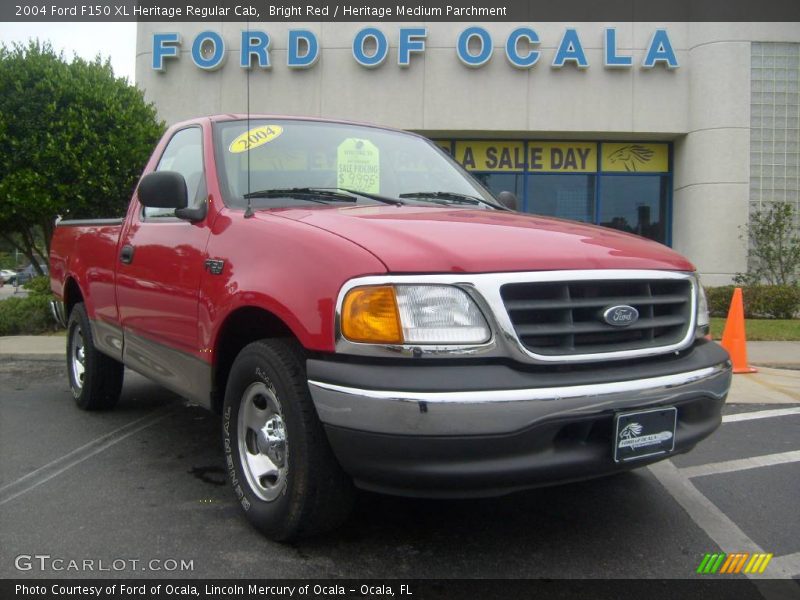 Bright Red / Heritage Medium Parchment 2004 Ford F150 XL Heritage Regular Cab