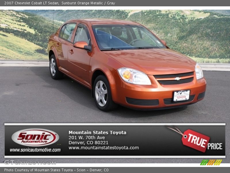 Sunburst Orange Metallic / Gray 2007 Chevrolet Cobalt LT Sedan