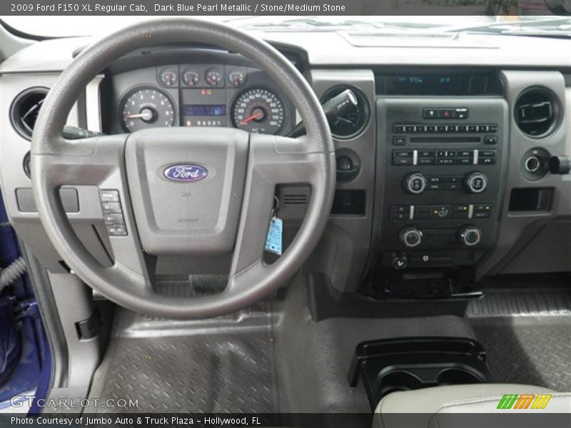 Dark Blue Pearl Metallic / Stone/Medium Stone 2009 Ford F150 XL Regular Cab