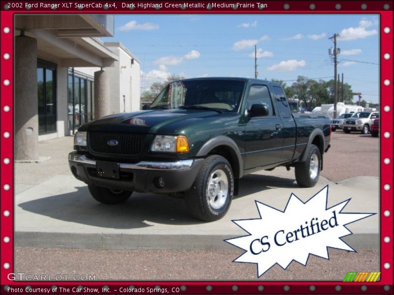Dark Highland Green Metallic / Medium Prairie Tan 2002 Ford Ranger XLT SuperCab 4x4