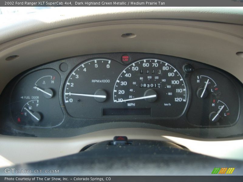 Dark Highland Green Metallic / Medium Prairie Tan 2002 Ford Ranger XLT SuperCab 4x4