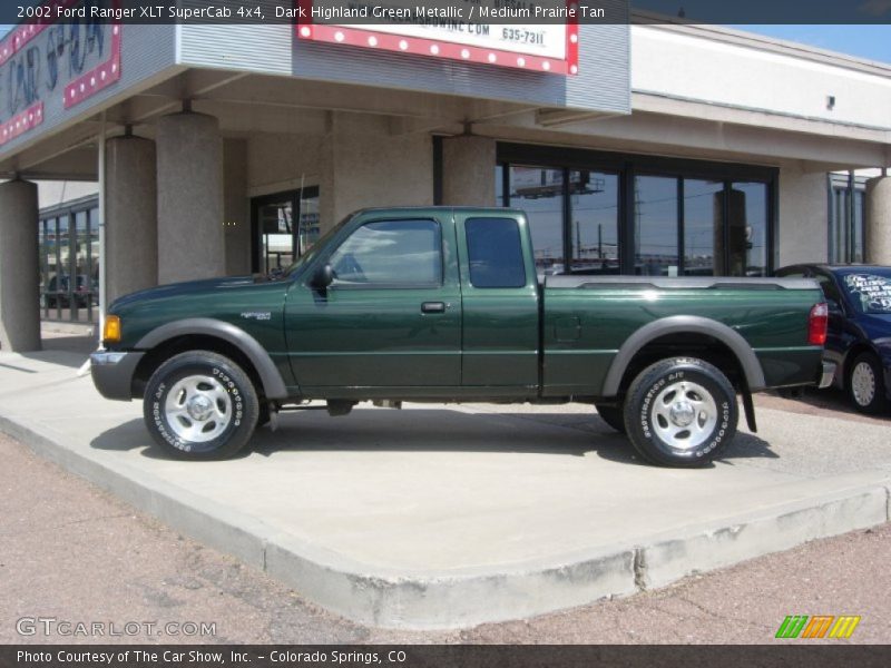 Dark Highland Green Metallic / Medium Prairie Tan 2002 Ford Ranger XLT SuperCab 4x4