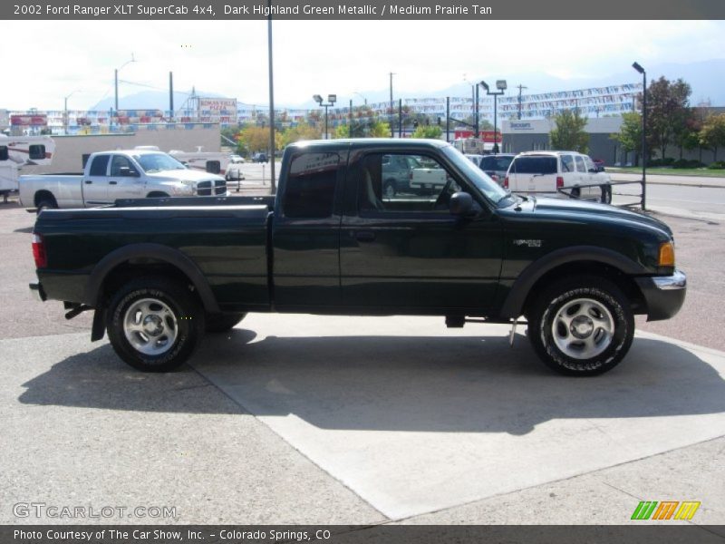 Dark Highland Green Metallic / Medium Prairie Tan 2002 Ford Ranger XLT SuperCab 4x4