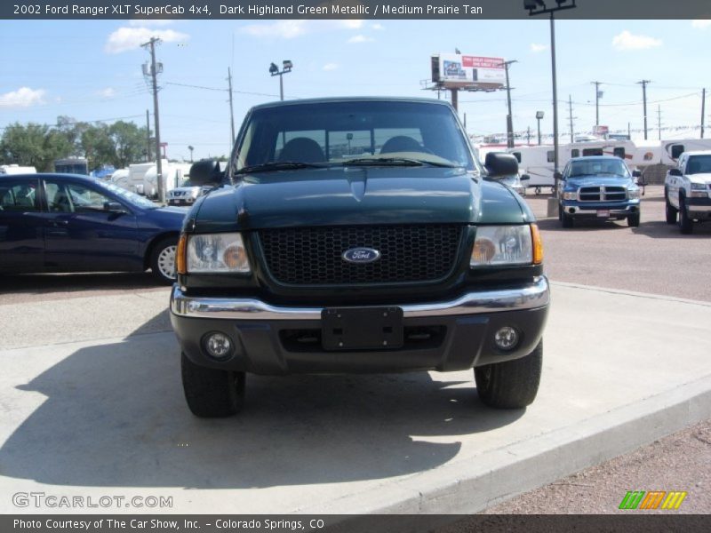 Dark Highland Green Metallic / Medium Prairie Tan 2002 Ford Ranger XLT SuperCab 4x4