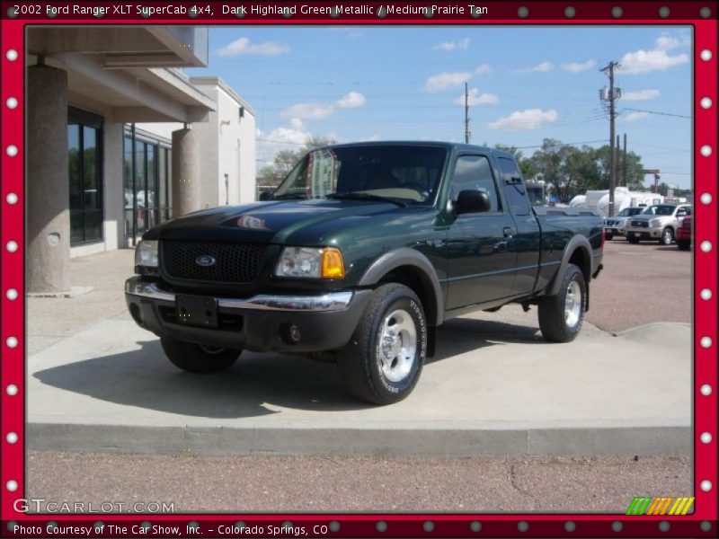 Dark Highland Green Metallic / Medium Prairie Tan 2002 Ford Ranger XLT SuperCab 4x4