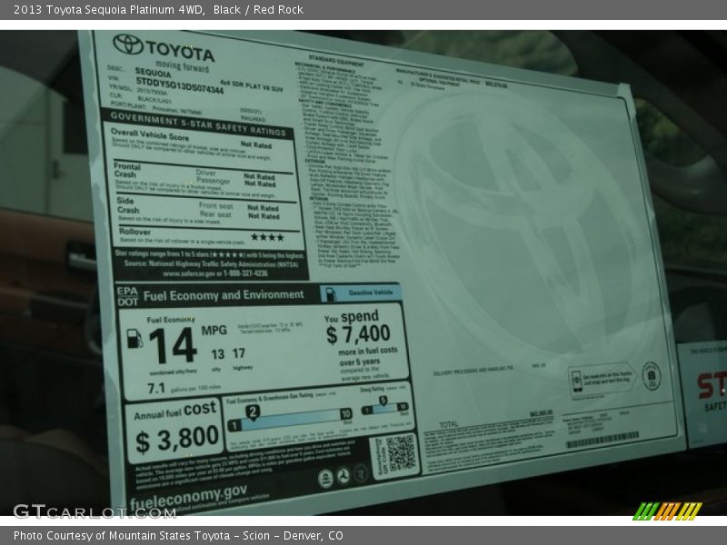 Black / Red Rock 2013 Toyota Sequoia Platinum 4WD