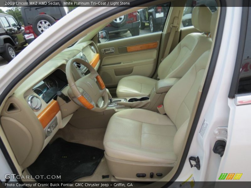 White Platinum Tri-Coat / Light Stone 2009 Lincoln MKZ AWD Sedan