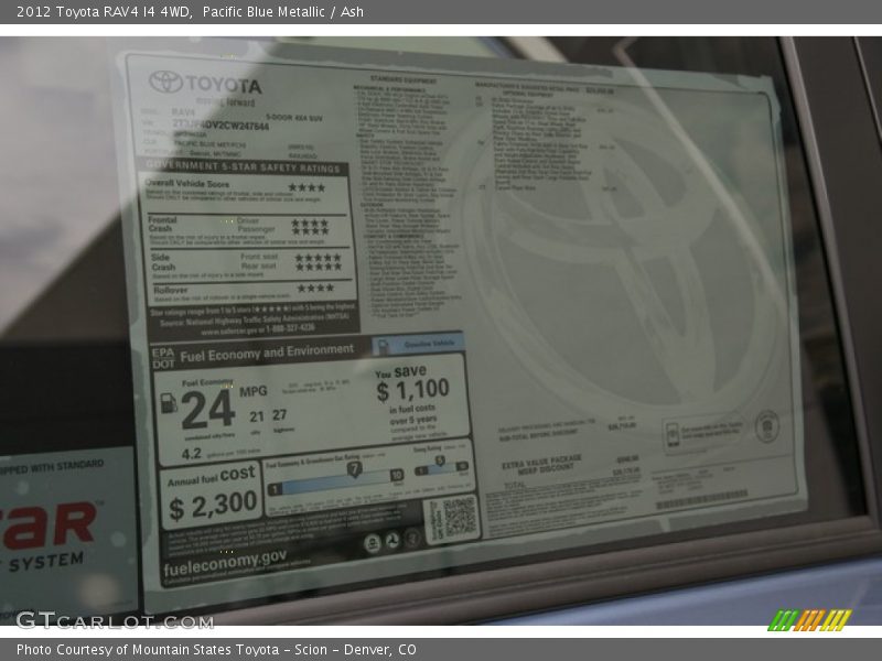 Pacific Blue Metallic / Ash 2012 Toyota RAV4 I4 4WD