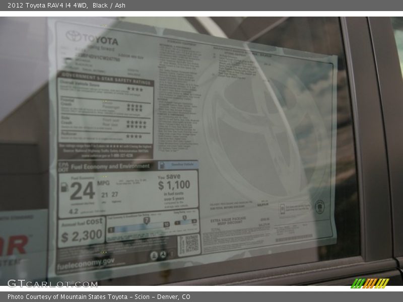 Black / Ash 2012 Toyota RAV4 I4 4WD
