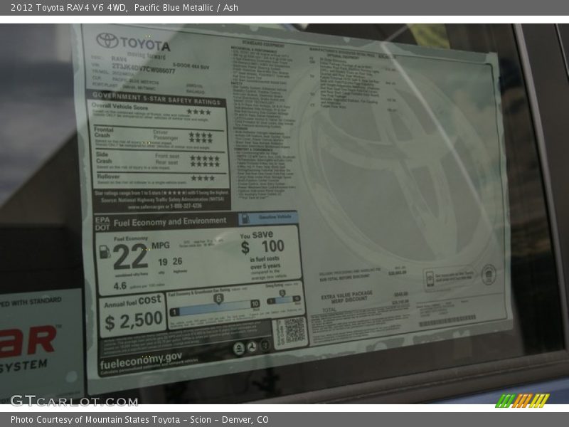 Pacific Blue Metallic / Ash 2012 Toyota RAV4 V6 4WD