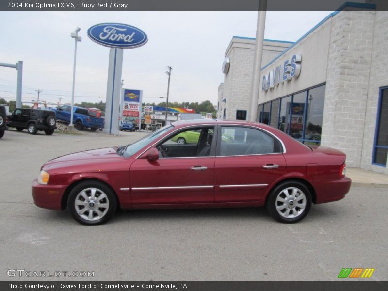 Ruby Red / Gray 2004 Kia Optima LX V6