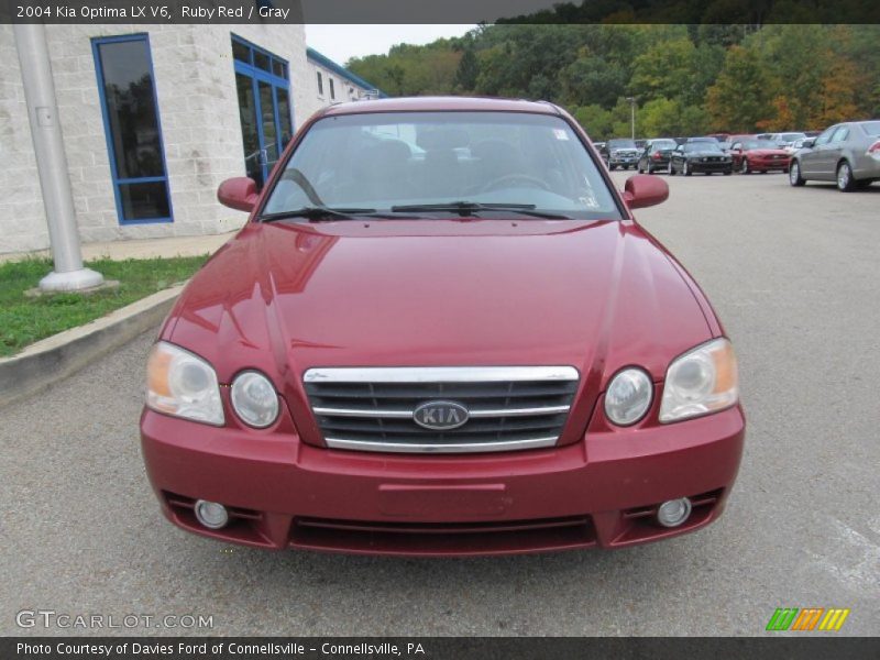 Ruby Red / Gray 2004 Kia Optima LX V6