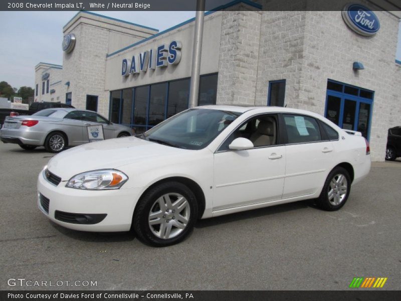 White / Neutral Beige 2008 Chevrolet Impala LT