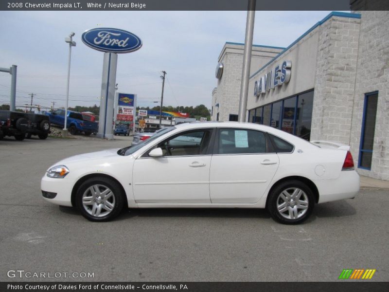 White / Neutral Beige 2008 Chevrolet Impala LT