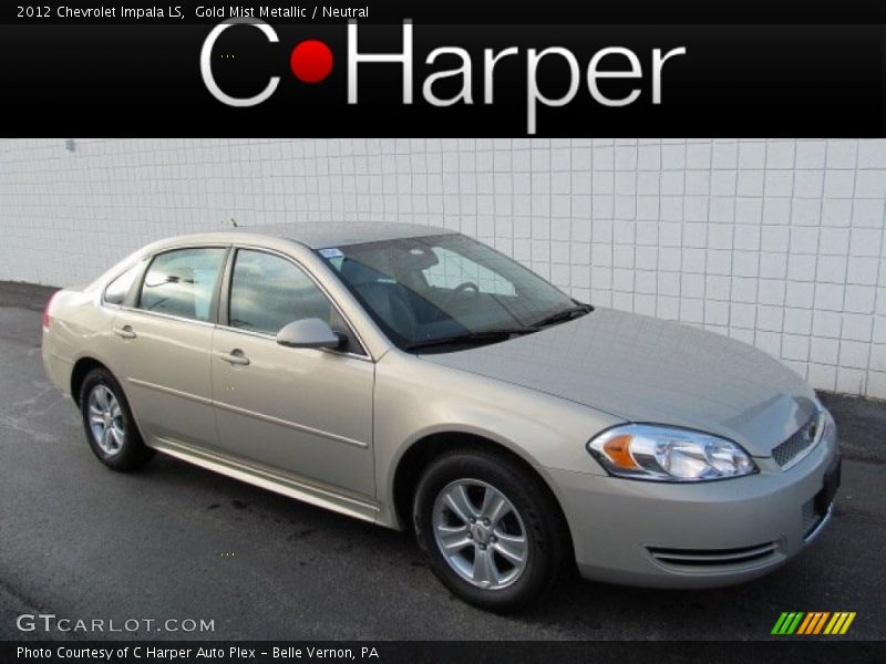 Gold Mist Metallic / Neutral 2012 Chevrolet Impala LS
