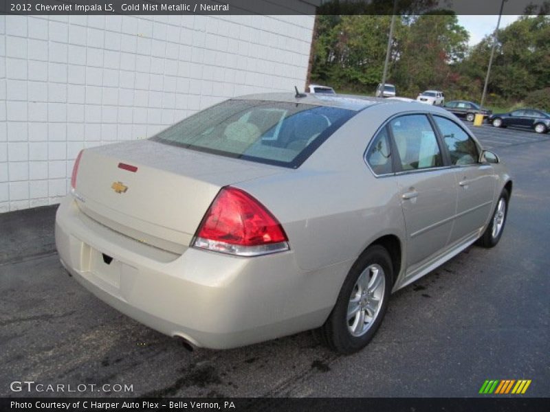 Gold Mist Metallic / Neutral 2012 Chevrolet Impala LS