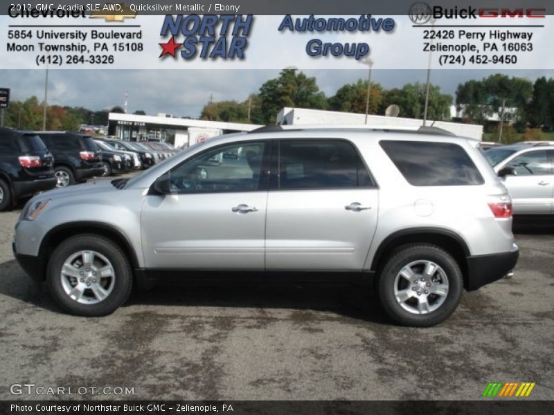 Quicksilver Metallic / Ebony 2012 GMC Acadia SLE AWD