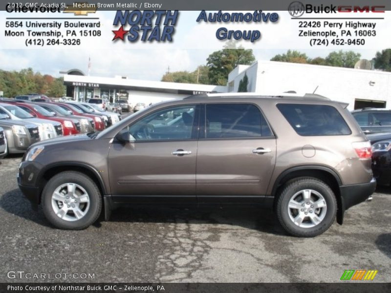 Medium Brown Metallic / Ebony 2012 GMC Acadia SL