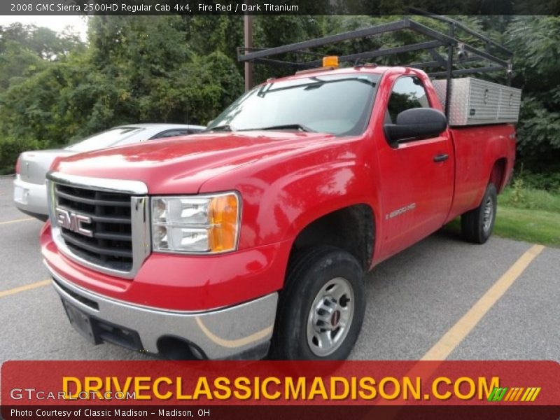 Fire Red / Dark Titanium 2008 GMC Sierra 2500HD Regular Cab 4x4