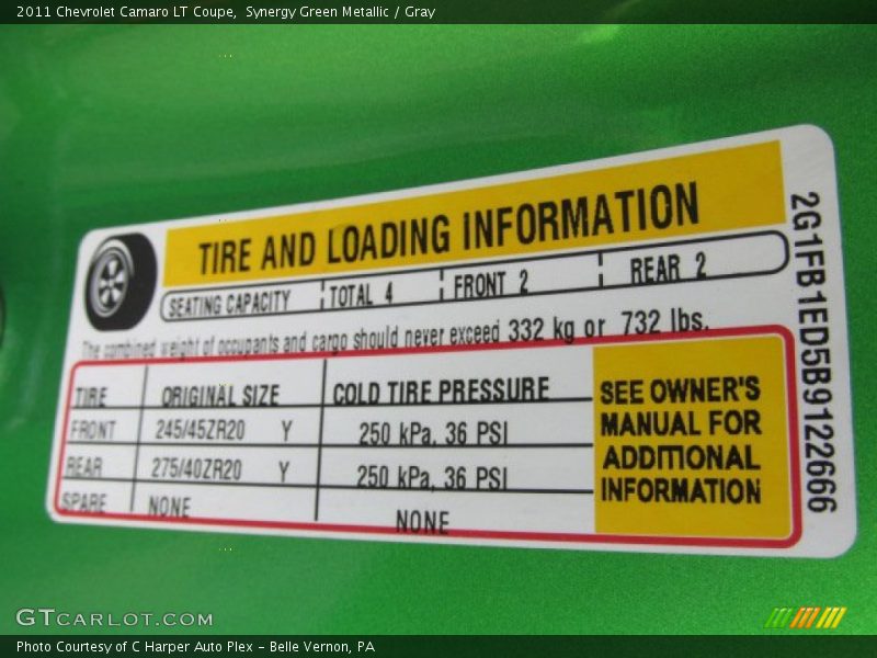 Synergy Green Metallic / Gray 2011 Chevrolet Camaro LT Coupe