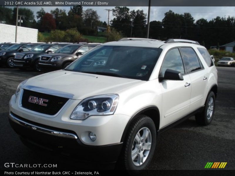 White Diamond Tricoat / Ebony 2012 GMC Acadia SLE AWD
