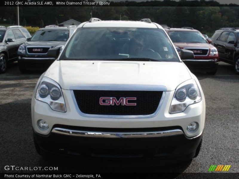 White Diamond Tricoat / Ebony 2012 GMC Acadia SLE AWD