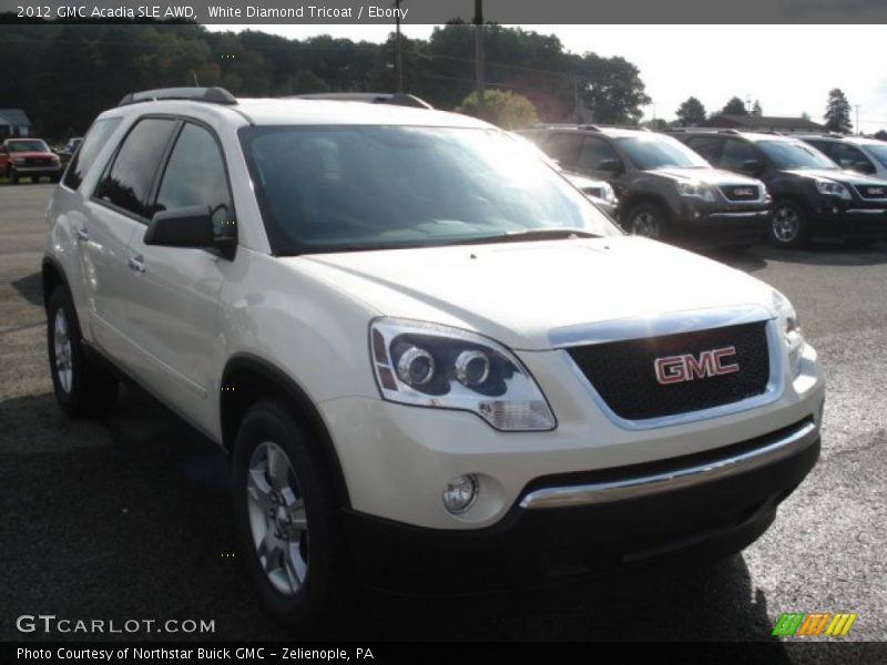 White Diamond Tricoat / Ebony 2012 GMC Acadia SLE AWD