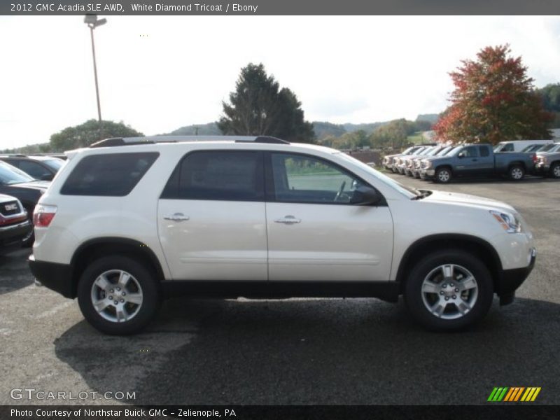 White Diamond Tricoat / Ebony 2012 GMC Acadia SLE AWD