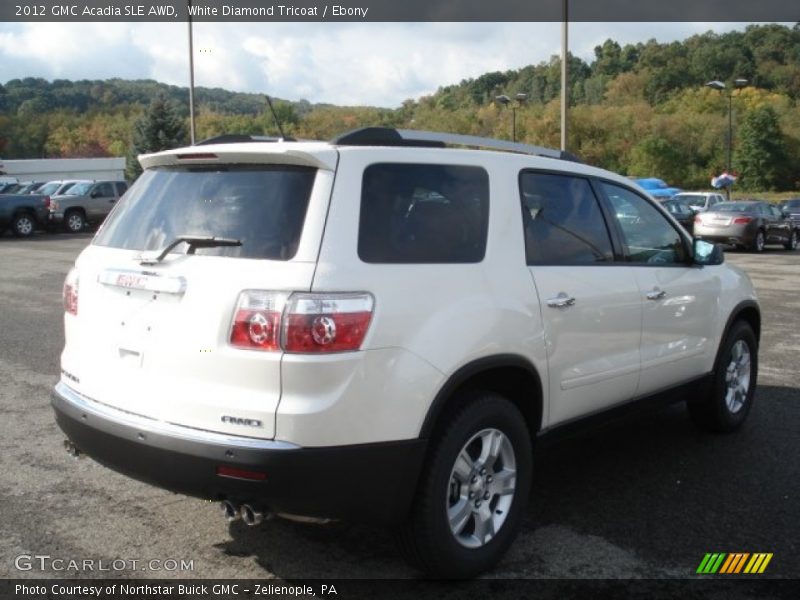 White Diamond Tricoat / Ebony 2012 GMC Acadia SLE AWD