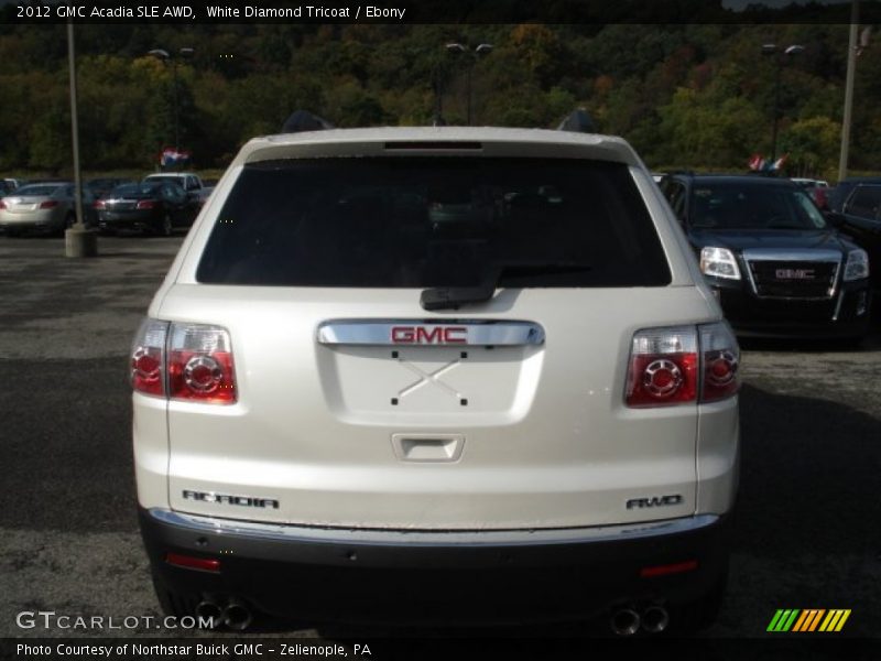 White Diamond Tricoat / Ebony 2012 GMC Acadia SLE AWD