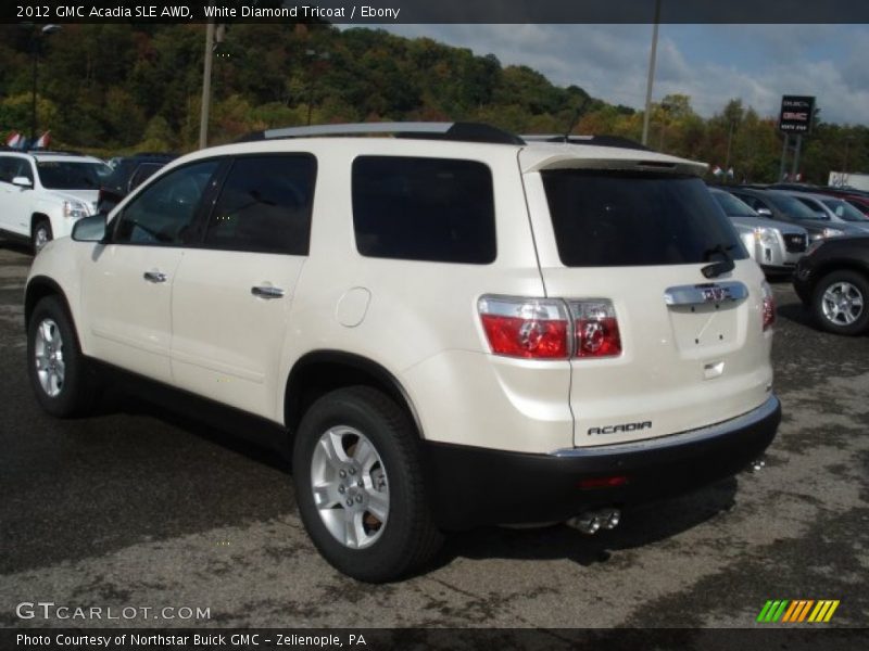 White Diamond Tricoat / Ebony 2012 GMC Acadia SLE AWD