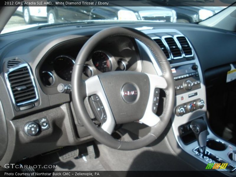 White Diamond Tricoat / Ebony 2012 GMC Acadia SLE AWD