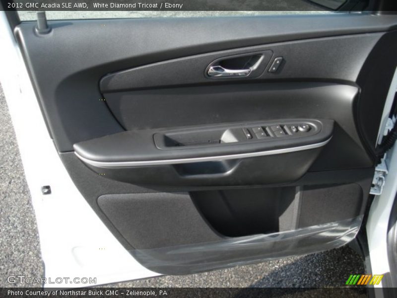 White Diamond Tricoat / Ebony 2012 GMC Acadia SLE AWD