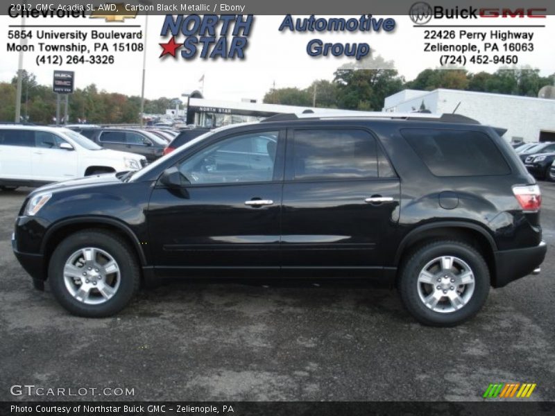 Carbon Black Metallic / Ebony 2012 GMC Acadia SL AWD