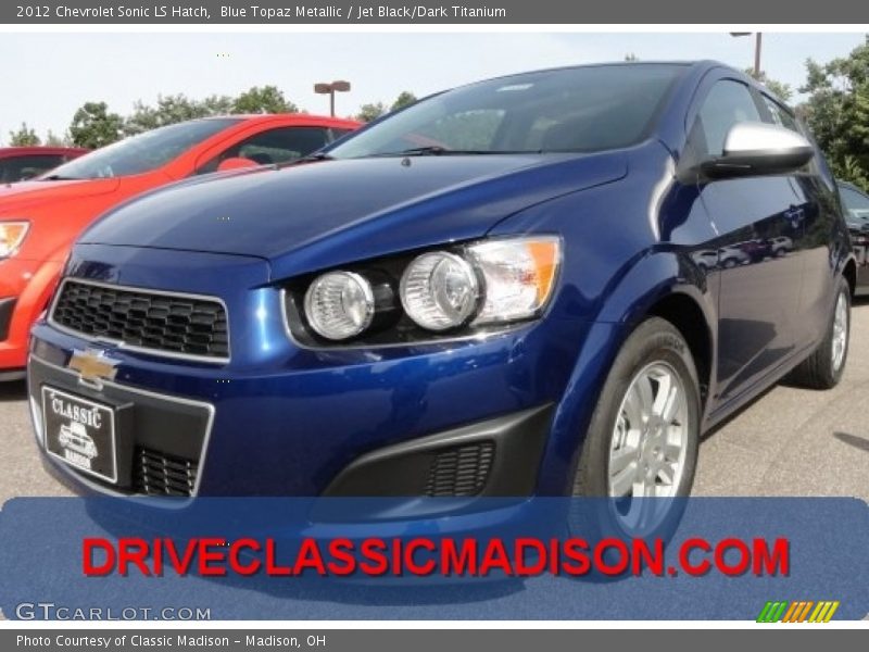 Blue Topaz Metallic / Jet Black/Dark Titanium 2012 Chevrolet Sonic LS Hatch