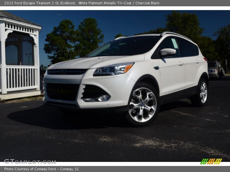 White Platinum Metallic Tri-Coat / Charcoal Black 2013 Ford Escape Titanium 2.0L EcoBoost