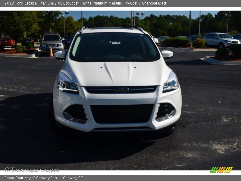 White Platinum Metallic Tri-Coat / Charcoal Black 2013 Ford Escape Titanium 2.0L EcoBoost