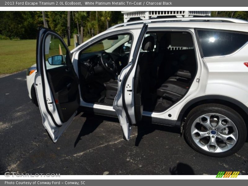 White Platinum Metallic Tri-Coat / Charcoal Black 2013 Ford Escape Titanium 2.0L EcoBoost