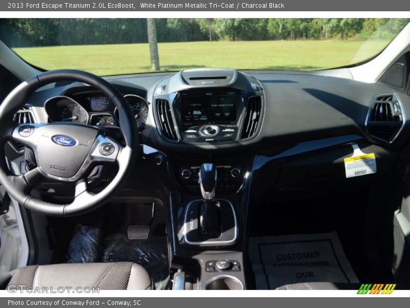 White Platinum Metallic Tri-Coat / Charcoal Black 2013 Ford Escape Titanium 2.0L EcoBoost