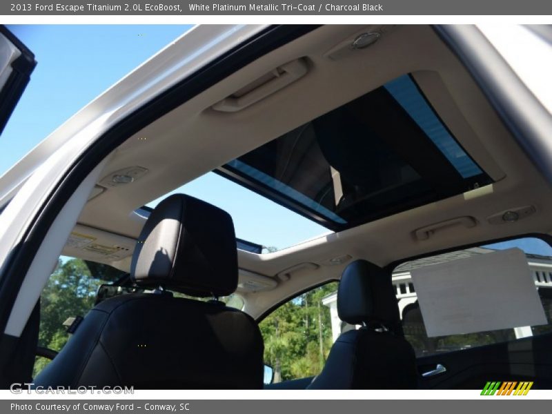 White Platinum Metallic Tri-Coat / Charcoal Black 2013 Ford Escape Titanium 2.0L EcoBoost