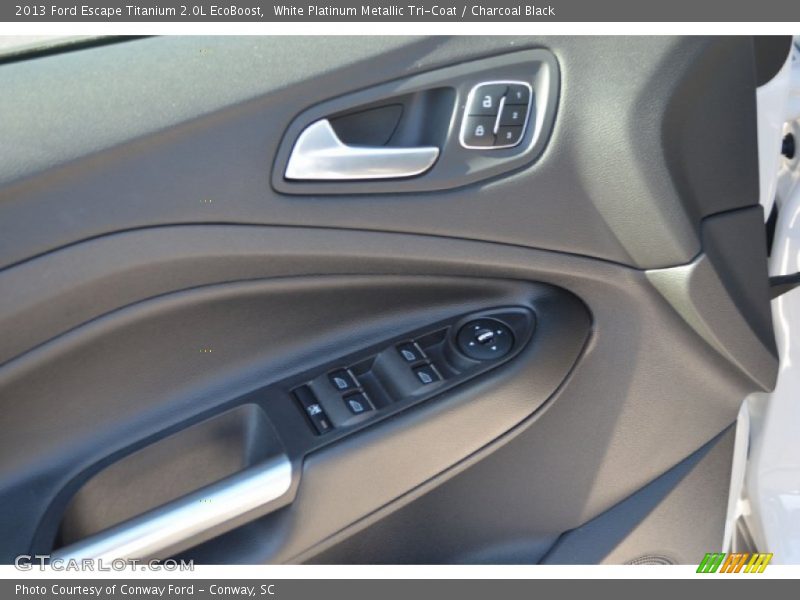 White Platinum Metallic Tri-Coat / Charcoal Black 2013 Ford Escape Titanium 2.0L EcoBoost