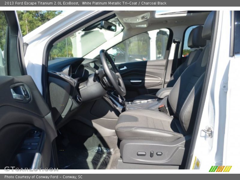 White Platinum Metallic Tri-Coat / Charcoal Black 2013 Ford Escape Titanium 2.0L EcoBoost